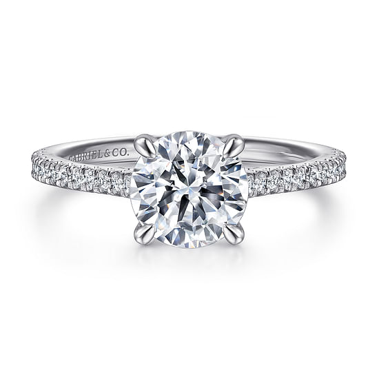 Gabriel - 14K White Gold Round Diamond Engagement Ring