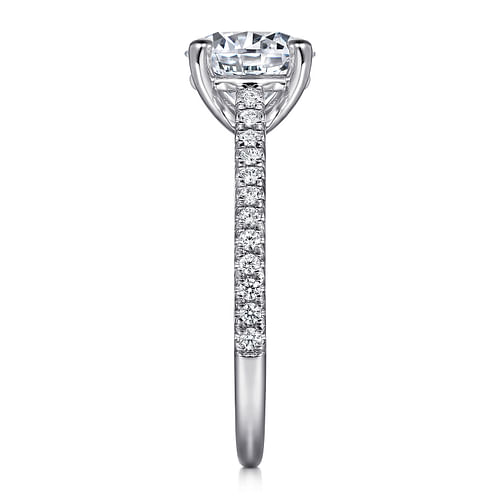 14K White Gold Round Diamond Engagement Ring