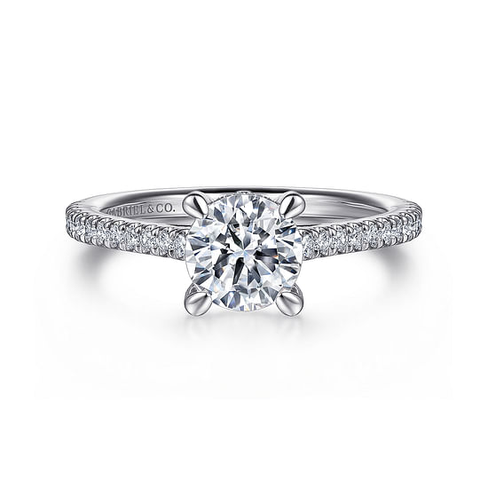Gabriel - 14K White Gold Round Diamond Engagement Ring