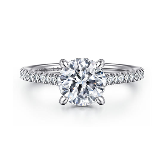 Gabriel - 14K White Gold Round Diamond Engagement Ring