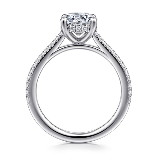 14K White Gold Round Diamond Engagement Ring