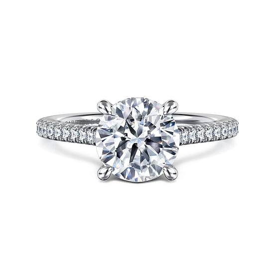 Gabriel - 14K White Gold Round Diamond Engagement Ring