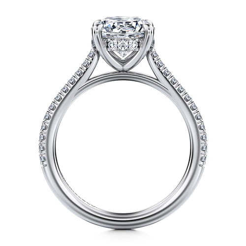 14K White Gold Round Diamond Engagement Ring