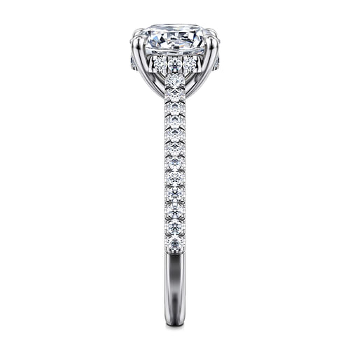 14K White Gold Round Diamond Engagement Ring