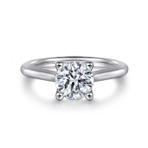 14K White Gold Round Diamond Engagement Ring