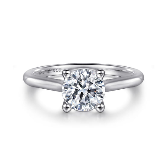 Gabriel - 14K White Gold Round Diamond Engagement Ring
