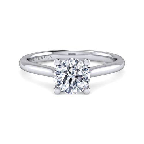 14K White Gold Round Diamond Engagement Ring