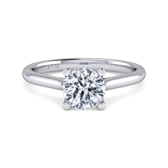 Gabriel - 14K White Gold Round Diamond Engagement Ring