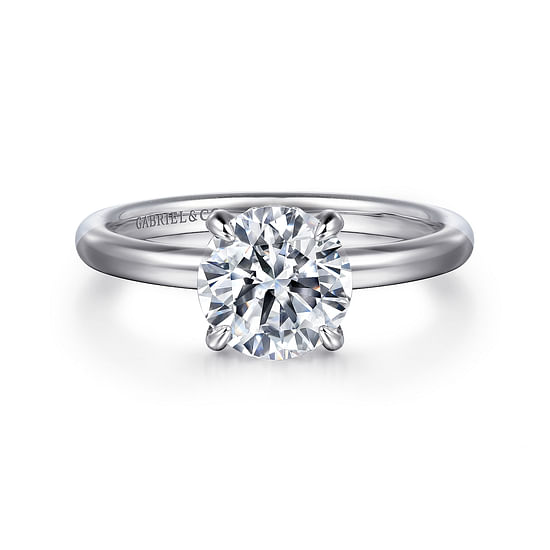 Gabriel - 14K White Gold Round Diamond Engagement Ring