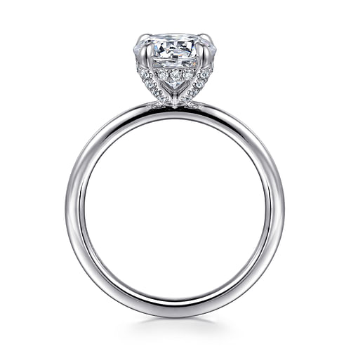 14K White Gold Round Diamond Engagement Ring