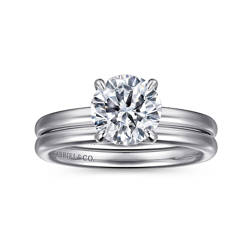 14K White Gold Round Diamond Engagement Ring