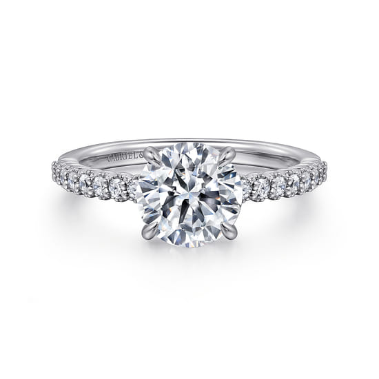 Gabriel - 14K White Gold Round Diamond Engagement Ring