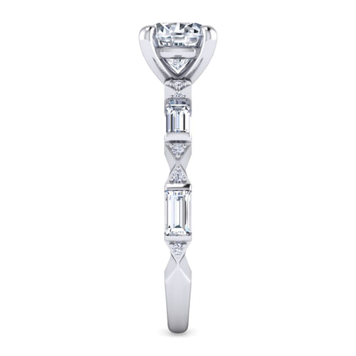 14K White Gold Round Diamond Engagement Ring