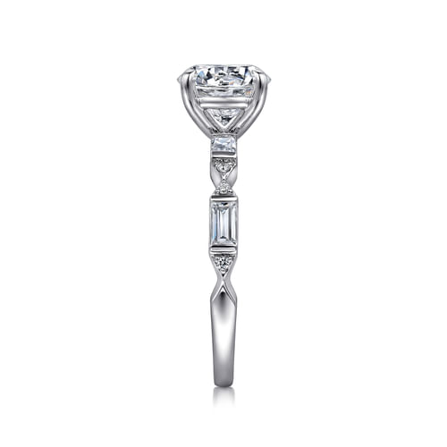 14K White Gold Round Diamond Engagement Ring