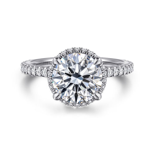 14K White Gold Round Diamond Engagement Ring