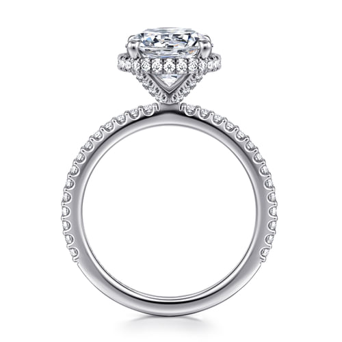 14K White Gold Round Diamond Engagement Ring