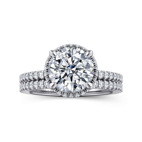 14K White Gold Round Diamond Engagement Ring