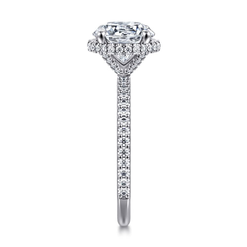 14K White Gold Round Diamond Engagement Ring