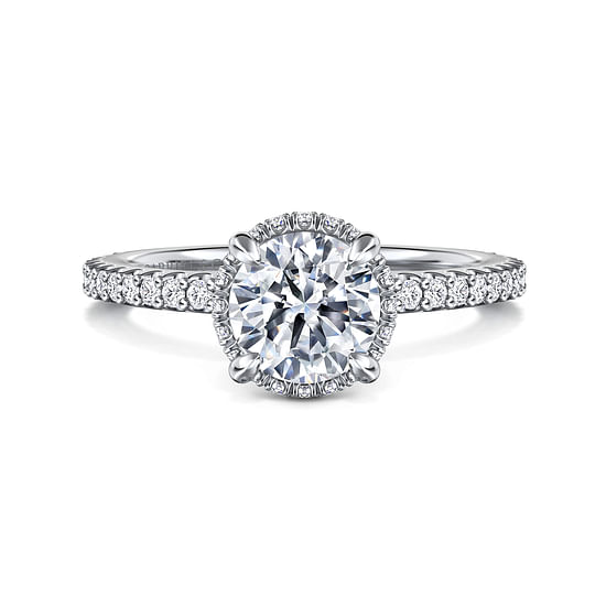 Gabriel - 14K White Gold Round Diamond Engagement Ring