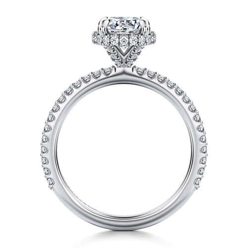 14K White Gold Round Diamond Engagement Ring