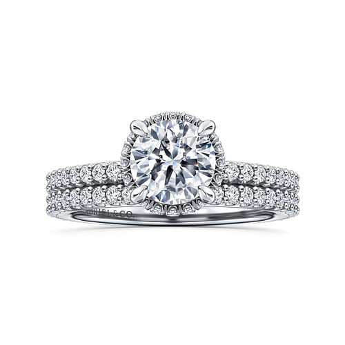 14K White Gold Round Diamond Engagement Ring