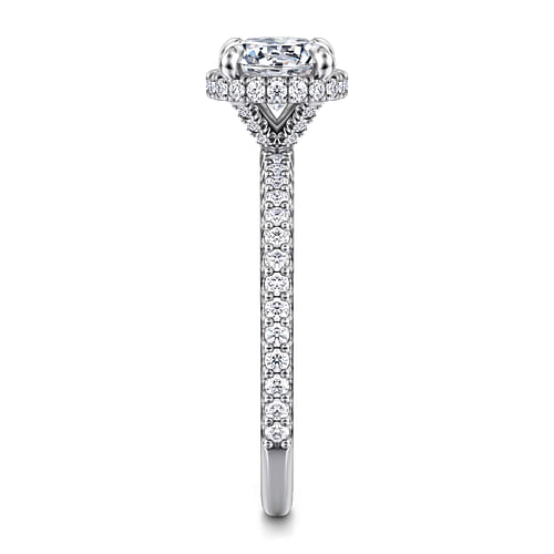 14K White Gold Round Diamond Engagement Ring