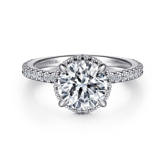 Gabriel - 14K White Gold Round Diamond Engagement Ring