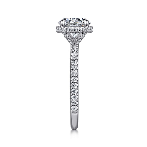 14K White Gold Round Diamond Engagement Ring