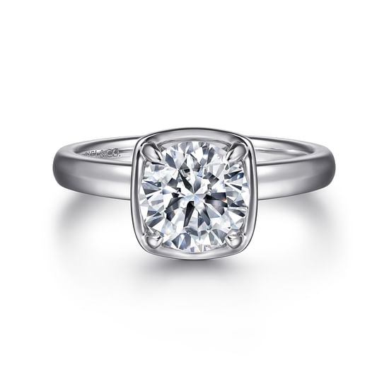 Gabriel - 14K White Gold Round Diamond Engagement Ring