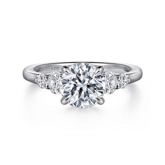 Gabriel - 14K White Gold Round Diamond Engagement Ring