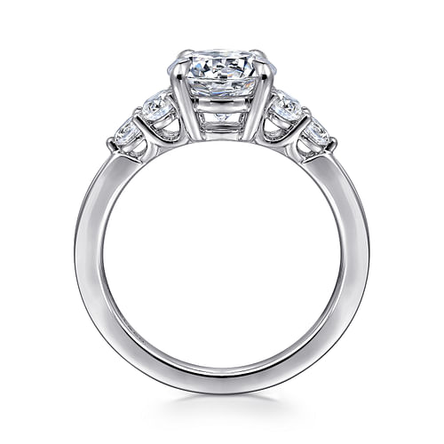 14K White Gold Round Diamond Engagement Ring