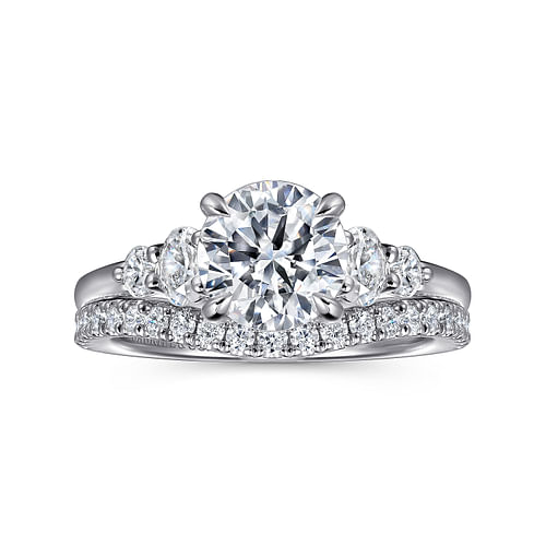 14K White Gold Round Diamond Engagement Ring