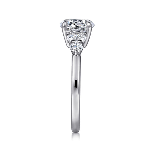 14K White Gold Round Diamond Engagement Ring