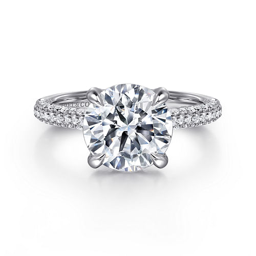 14K White Gold Round Diamond Engagement Ring