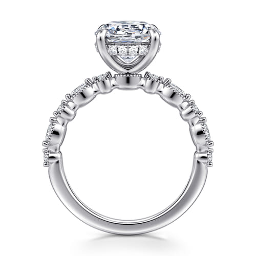 14K White Gold Round Diamond Engagement Ring