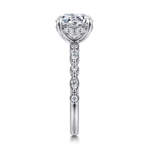 14K White Gold Round Diamond Engagement Ring
