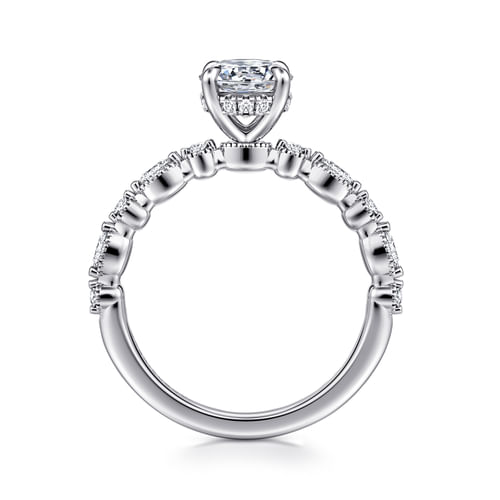 14K White Gold Round Diamond Engagement Ring