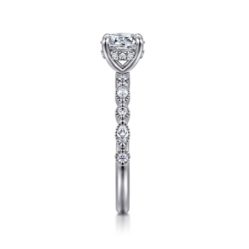 14K White Gold Round Diamond Engagement Ring
