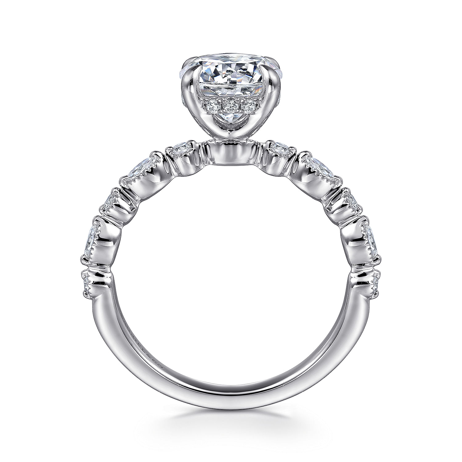 14K White Gold Round Diamond Engagement Ring