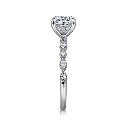 14K White Gold Round Diamond Engagement Ring