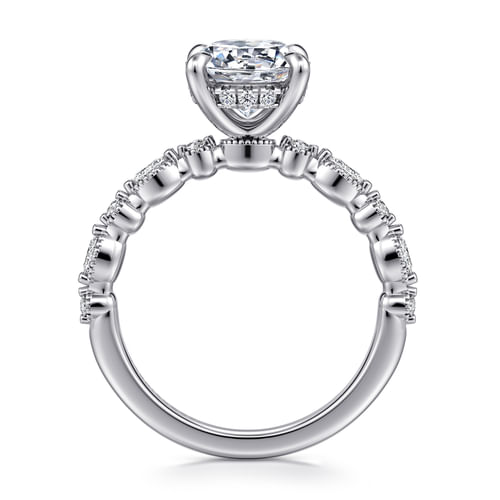 14K White Gold Round Diamond Engagement Ring