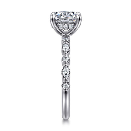 14K White Gold Round Diamond Engagement Ring