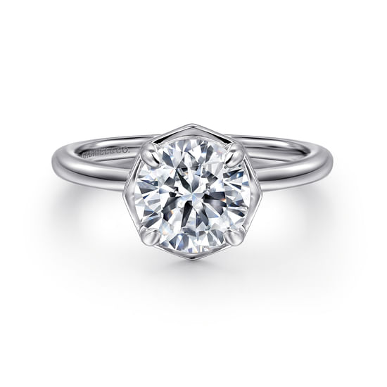 Gabriel - 14K White Gold Round Diamond Engagement Ring