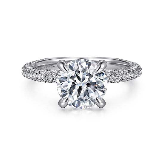 Gabriel - 14K White Gold Round Diamond Engagement Ring