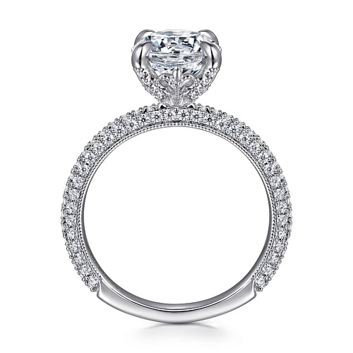 14K White Gold Round Diamond Engagement Ring