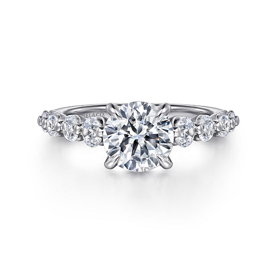 Gabriel - 14K White Gold Round Diamond Engagement Ring