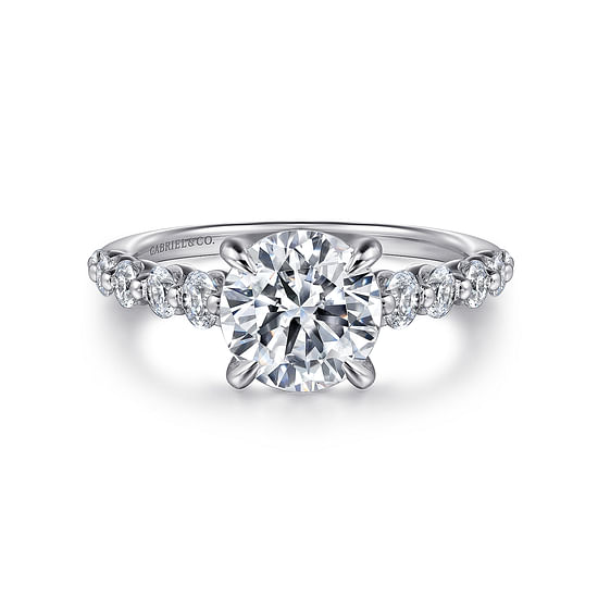 Gabriel - 14K White Gold Round Diamond Engagement Ring