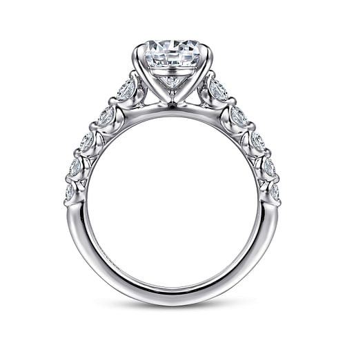 14K White Gold Round Diamond Engagement Ring