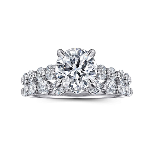 14K White Gold Round Diamond Engagement Ring