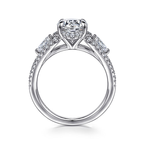 14K White Gold Round Diamond Engagement Ring